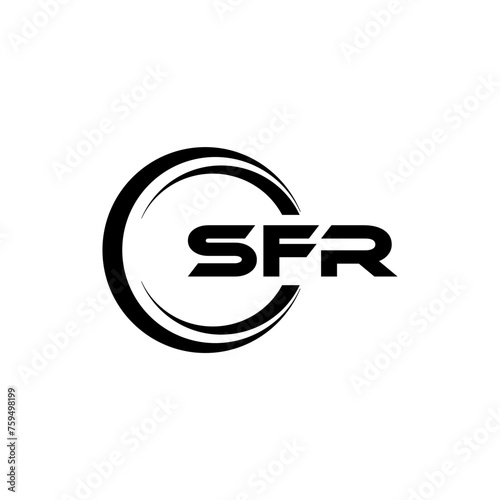 SFR letter logo design in illustration. Vector logo, calligraphy designs for logo, Poster, Invitation, etc.