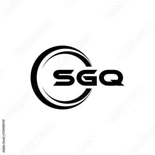 SGQ letter logo design in illustration. Vector logo, calligraphy designs for logo, Poster, Invitation, etc.