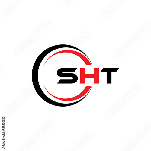 SHT letter logo design in illustration. Vector logo, calligraphy designs for logo, Poster, Invitation, etc.