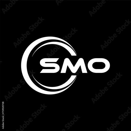 SMO letter logo design in illustration. Vector logo, calligraphy designs for logo, Poster, Invitation, etc.