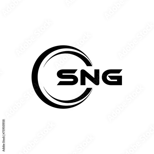 SNG letter logo design in illustration. Vector logo, calligraphy designs for logo, Poster, Invitation, etc.