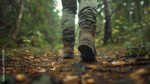 A Person Walk in forest taken from bottom 