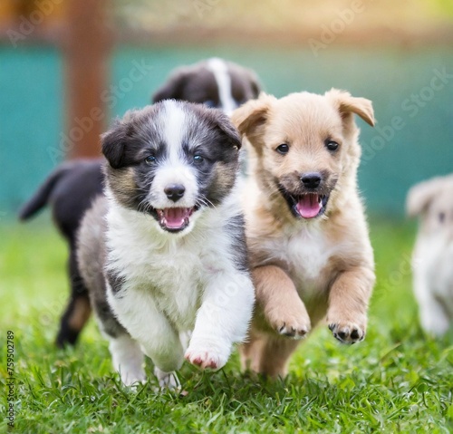 뛰어 노는 귀여운 강아지들