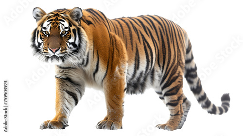 Tiger isolated on white background.generative ai. generative ai 