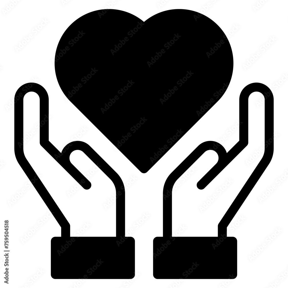 Healthcare symbol. Medicine cross over the hand icon Healthcare symbol. Medicine cross over the hand icon