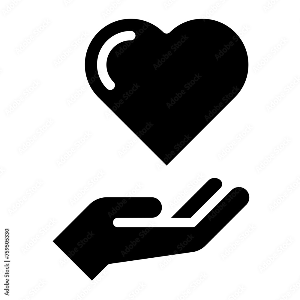Healthcare symbol. Medicine cross over the hand icon Healthcare symbol. Medicine cross over the hand icon