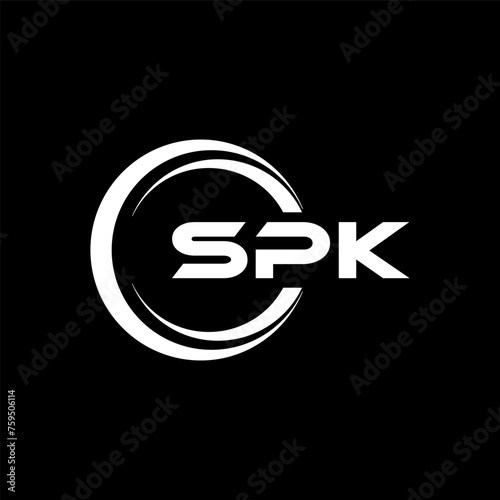 SPK letter logo design in illustration. Vector logo, calligraphy designs for logo, Poster, Invitation, etc. photo