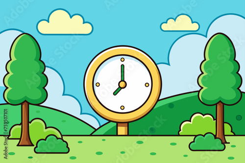 clock background is tree