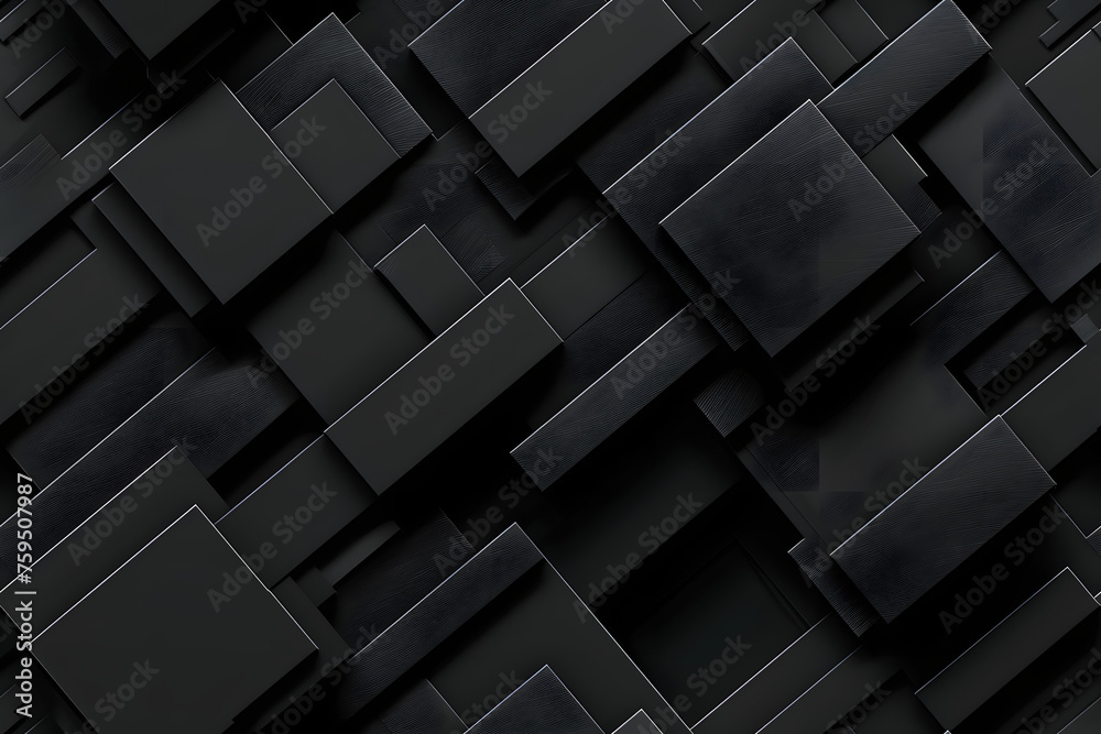 3D Black Shapes Background 3D Black Shapes Background