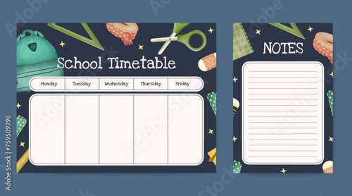 Back to school timetable template design