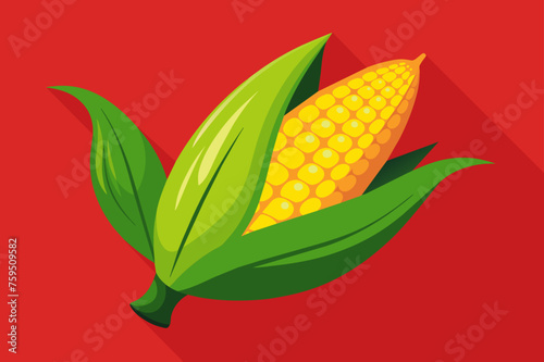 A picturesque arrangement of golden ears of corn against a vibrant green backdrop, offering a rich and inviting composition for culinary or nature-inspired imagery.