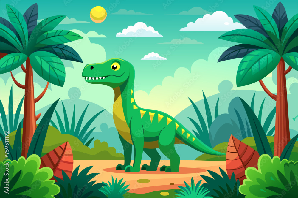 Naklejka premium dinosaur background is tree