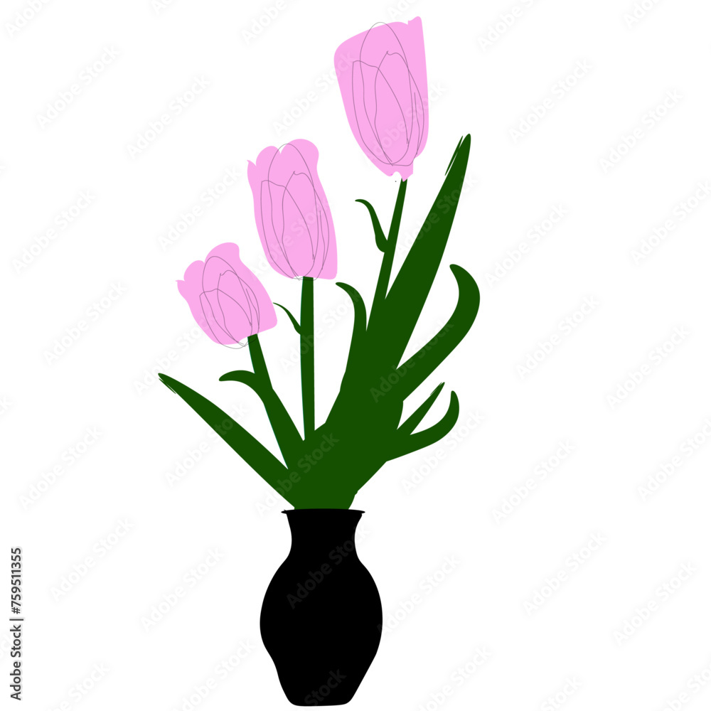 [pink tulip flower with top