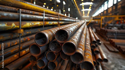 Factory or warehouse  Steel structure manufacturing industry,Steel processing plants, metal conduit piles, steel pipe distribution, steel pipe factories, steel structure manufacturing,
