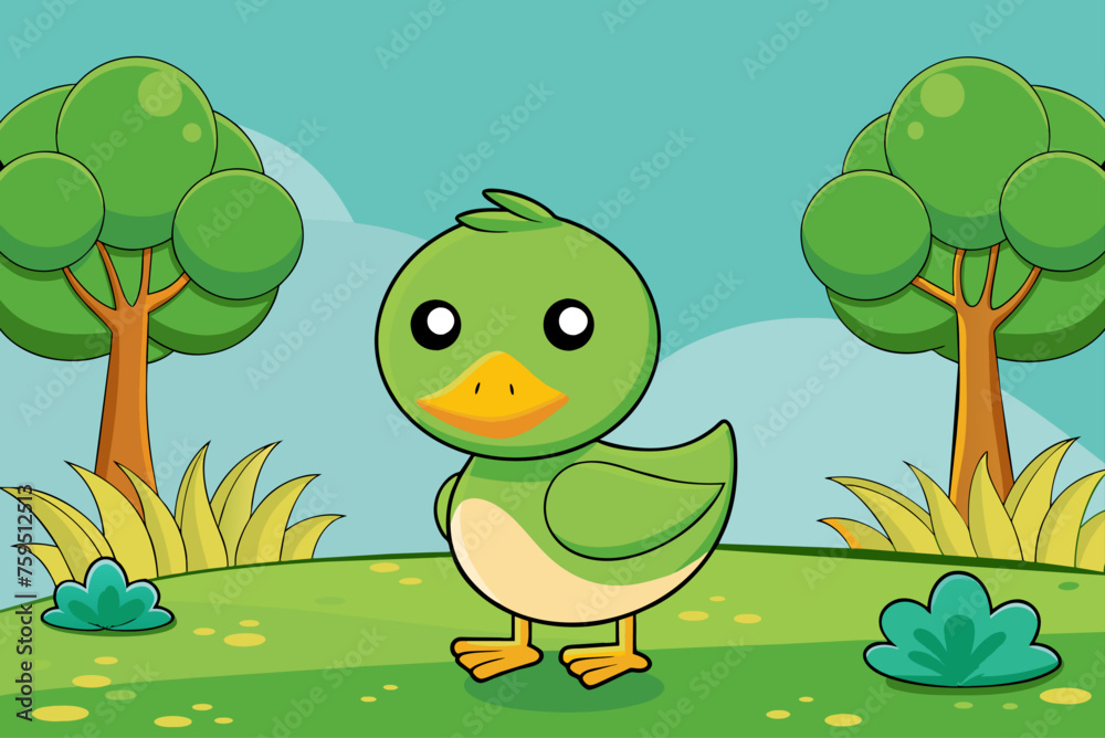 Obraz premium ducks cute background is tree
