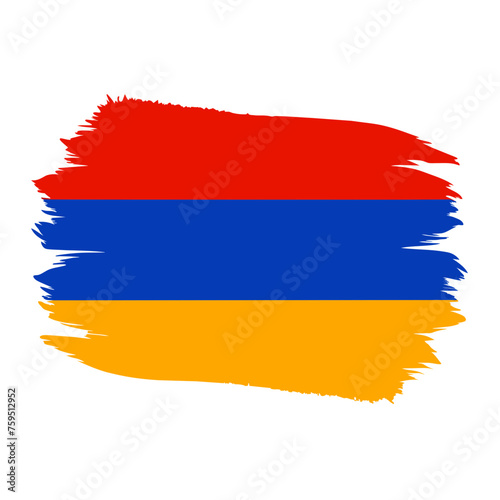 Armenia Country flag and Brush Strokes Vector Illustration