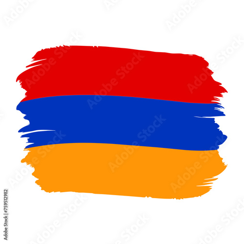 Armenia Country flag and Brush Strokes Vector Illustration