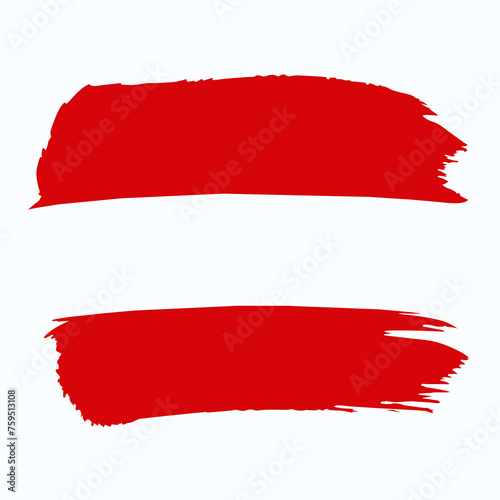 Austria Country flag and Brush Strokes Vector Illustration