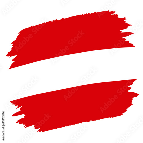 Austria Country flag and Brush Strokes Vector Illustration