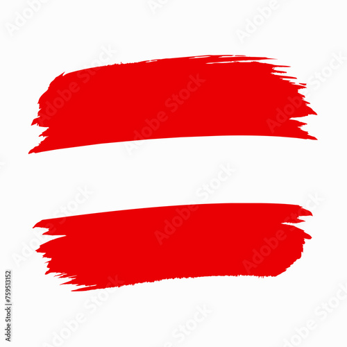 Austria Country flag and Brush Strokes Vector Illustration
