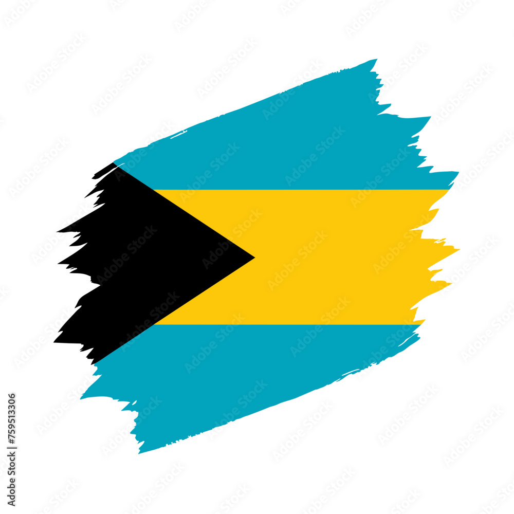 Obraz premium Bahamas Country flag and Brush Strokes Vector Illustration
