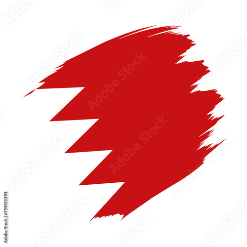 Bahrain Country flag and Brush Strokes Vector Illustration