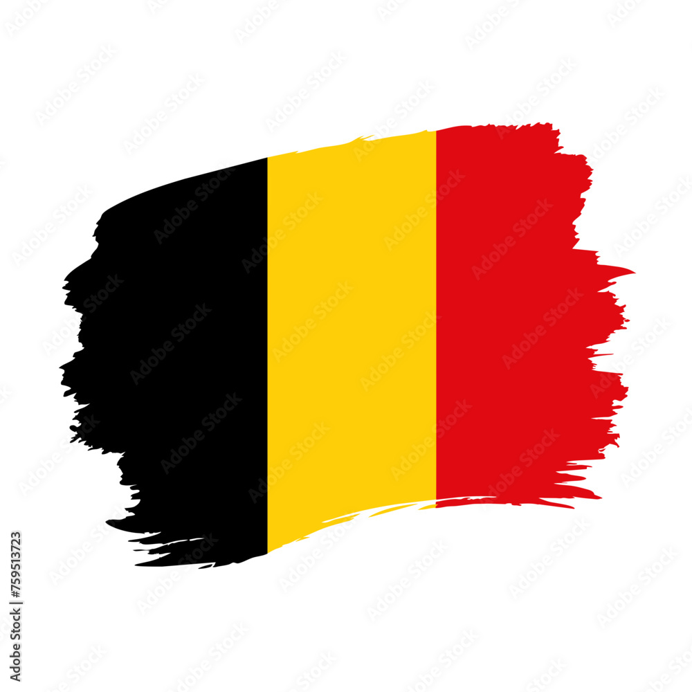 Fototapeta premium Belgium Flag Brush Strokes Illustration