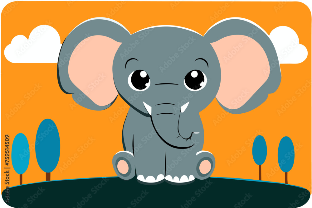 Obraz premium elephants cute background is tree