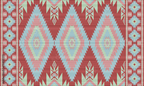 American tribal ethnic native pattern.Traditional Navajo,Aztec,Apache,Southwest and Mexican style fabric pattern.Abstract vector motifs pattern.For fabric,clothing,blanket,carpet,woven,wrap,decoration