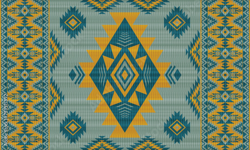 American tribal ethnic native pattern.Traditional Navajo,Aztec,Apache,Southwest and Mexican style fabric pattern.Abstract vector motifs pattern.For fabric,clothing,blanket,carpet,woven,wrap,decoration