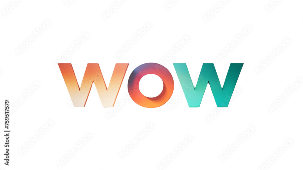 Fototapeta premium Wow logo in 3D with Team Theme