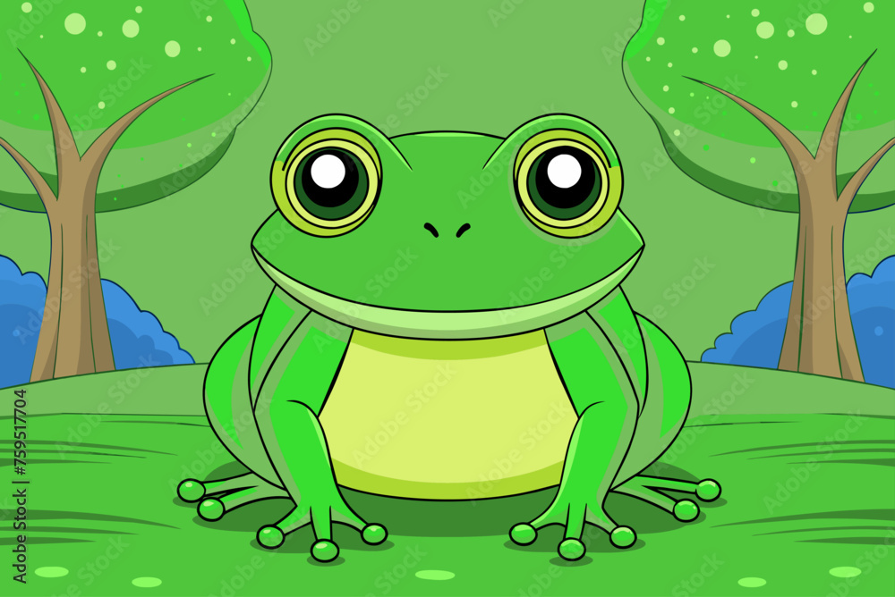 Fototapeta premium frog cute background is tree
