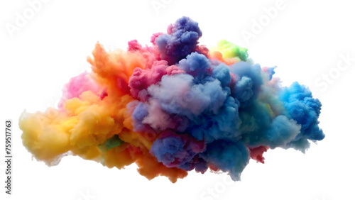 Colorful float amid a dreamy sky of watercolor clouds, evoking a serene explosion of color and texture © Uncle-Ice
