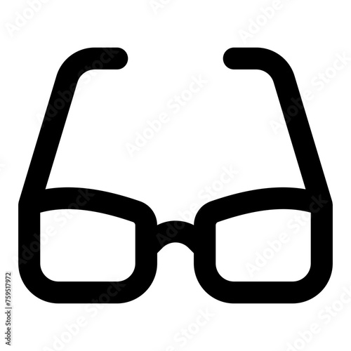 Rectangle glasses icon in outline style. Simple eyewear vector illustration — pixel-perfect icon.