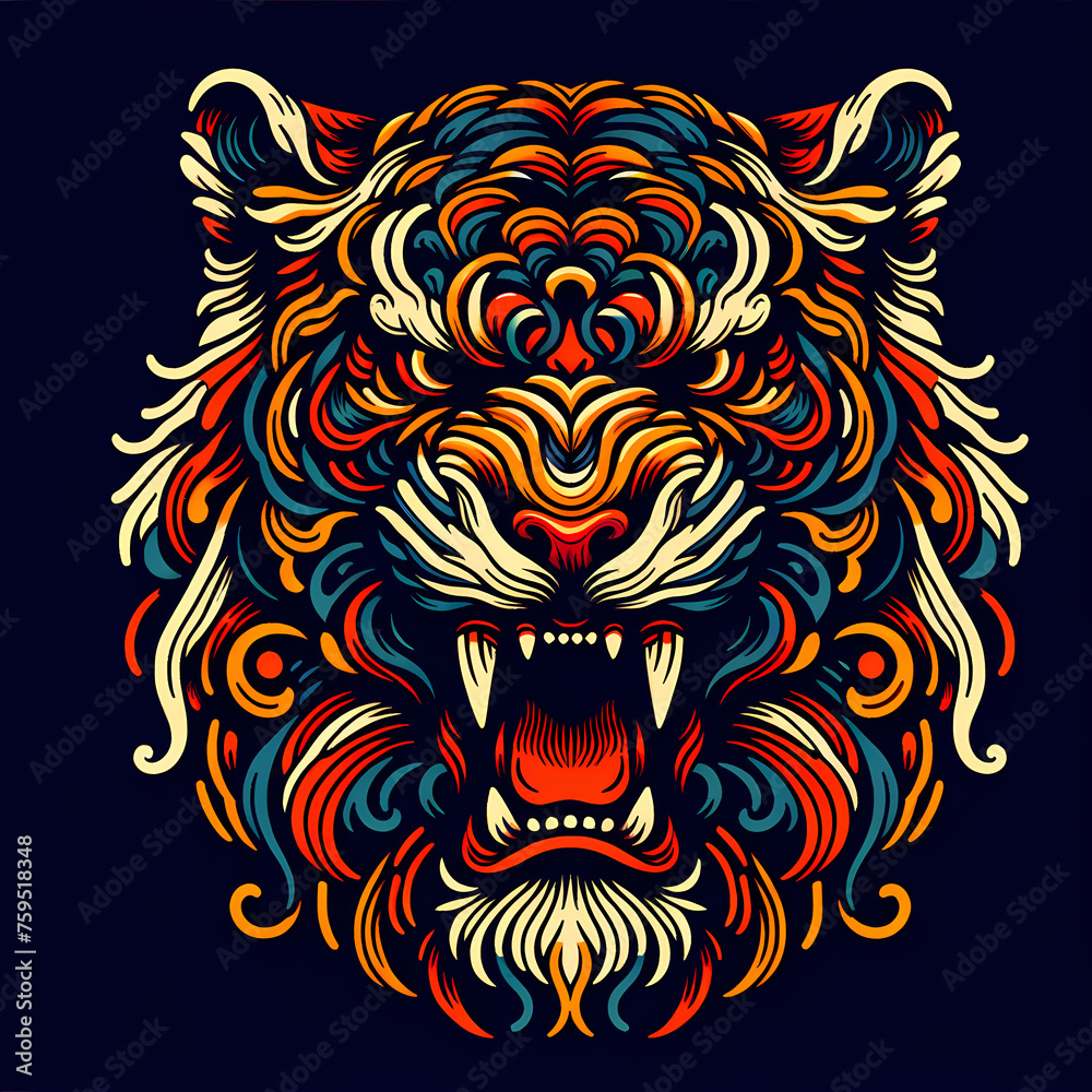 Tiger's Head Illustration