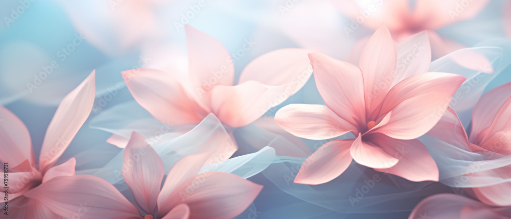 Sweet color flower petals in soft color and blur style