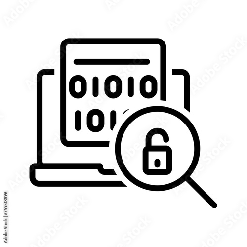Vector black line icon for Vulnerabilities photo