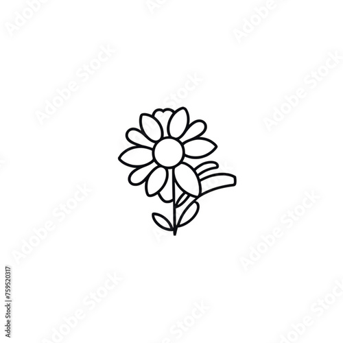 Flower doodle drawing lines vector illuatratoion