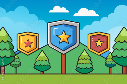 badges background is tree
