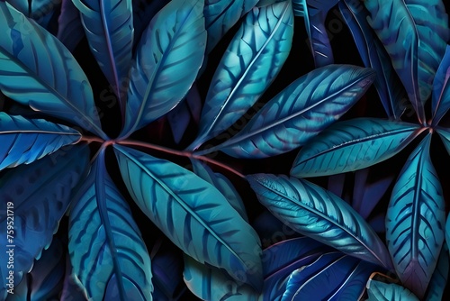 Blue leaf wallpapers in nature which are attractive to sight  Generative AI.