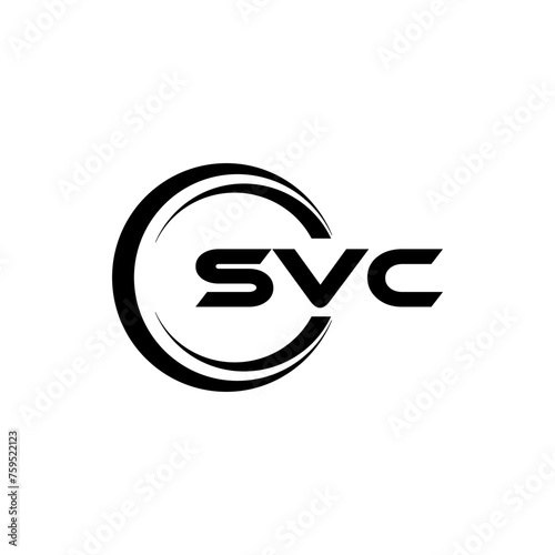 SVC letter logo design with white background in illustrator, cube logo, vector logo, modern alphabet font overlap style. calligraphy designs for logo, Poster, Invitation, etc. photo