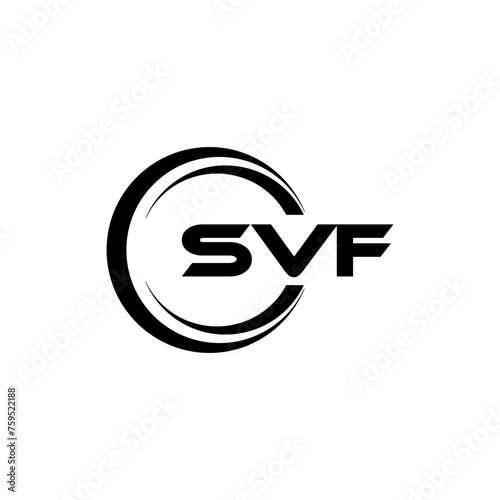 SVF letter logo design with white background in illustrator, cube logo, vector logo, modern alphabet font overlap style. calligraphy designs for logo, Poster, Invitation, etc. photo