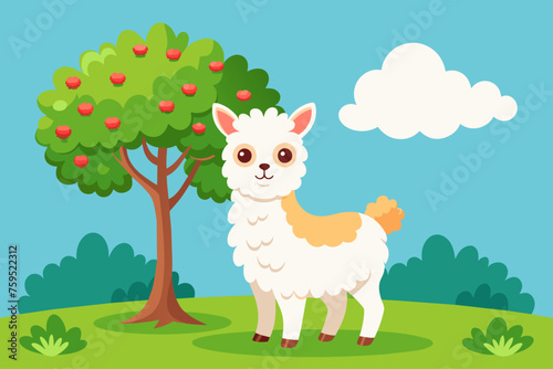 alpaca background is tree