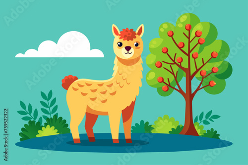 alpaca background is tree