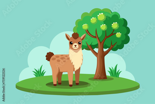 alpaca background is tree
