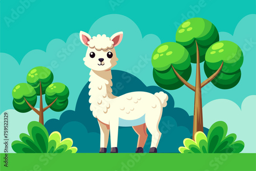 alpaca background is tree