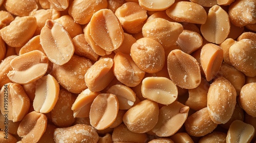 food background peeled peanuts top view