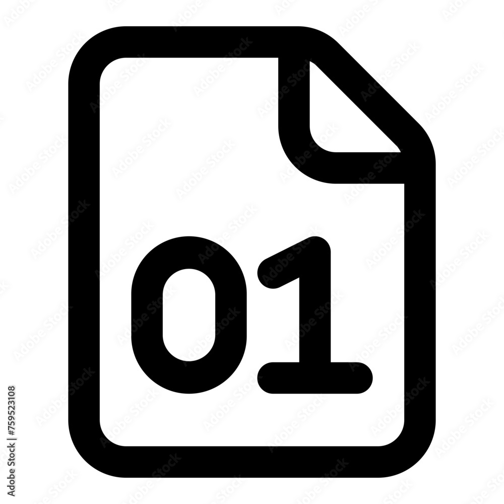 Binary icon in outline style. Simple document vector illustration — pixel-perfect icon. Binary icon in outline style. Simple document vector illustration — pixel-perfect icon.