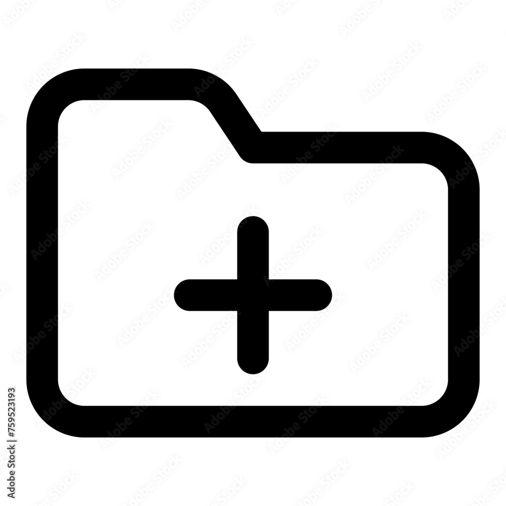 Add folder icon in outline style. Simple directory vector illustration — pixel-perfect icon. Add folder icon in outline style. Simple directory vector illustration — pixel-perfect icon.
