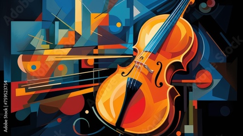 expressive violin artwork